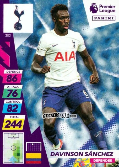 Figurina Davinson Sánchez - English Premier League 2021-2022. Adrenalyn XL Plus n. 303 - Panini