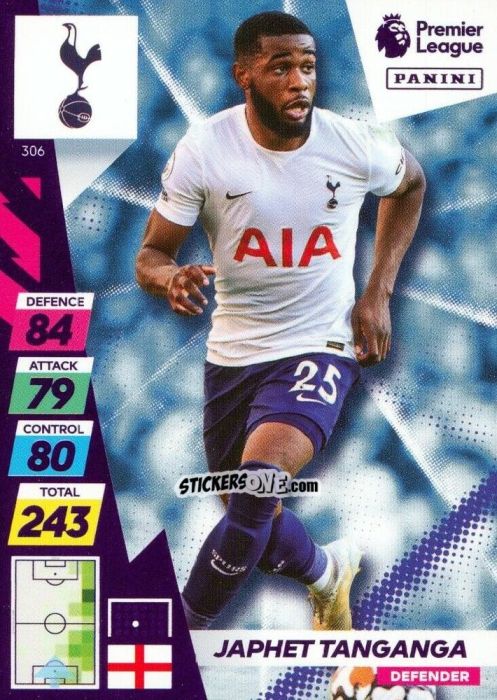 Cromo Japhet Tanganga - English Premier League 2021-2022. Adrenalyn XL Plus n. 306 - Panini