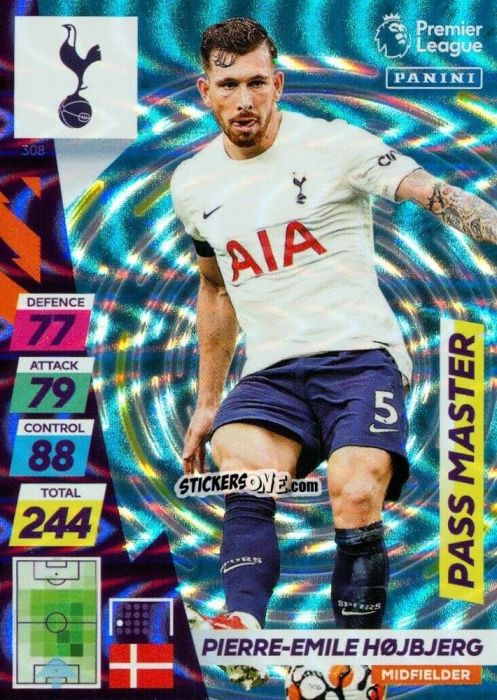 Figurina Pierre-Emile HOjbjerg - English Premier League 2021-2022. Adrenalyn XL Plus n. 308 - Panini