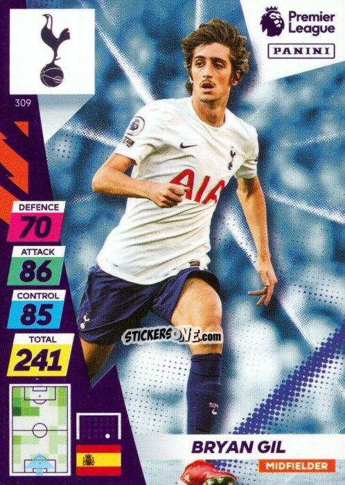 Figurina Bryan Gil - English Premier League 2021-2022. Adrenalyn XL Plus n. 309 - Panini