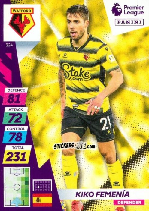 Cromo Kiko Femenía - English Premier League 2021-2022. Adrenalyn XL Plus n. 324 - Panini