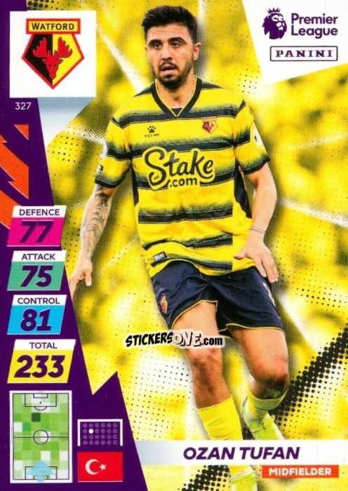 Cromo Ozan Tufan - English Premier League 2021-2022. Adrenalyn XL Plus n. 327 - Panini