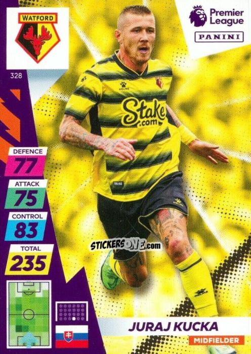 Cromo Juraj Kucka - English Premier League 2021-2022. Adrenalyn XL Plus n. 328 - Panini