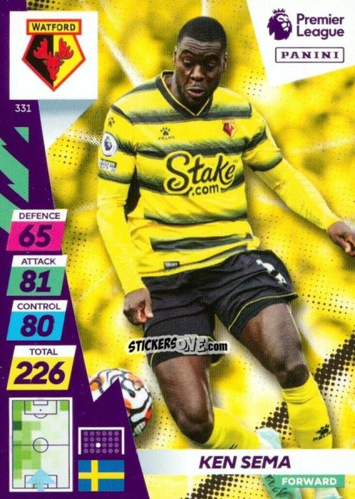 Cromo Ken Sema - English Premier League 2021-2022. Adrenalyn XL Plus n. 331 - Panini