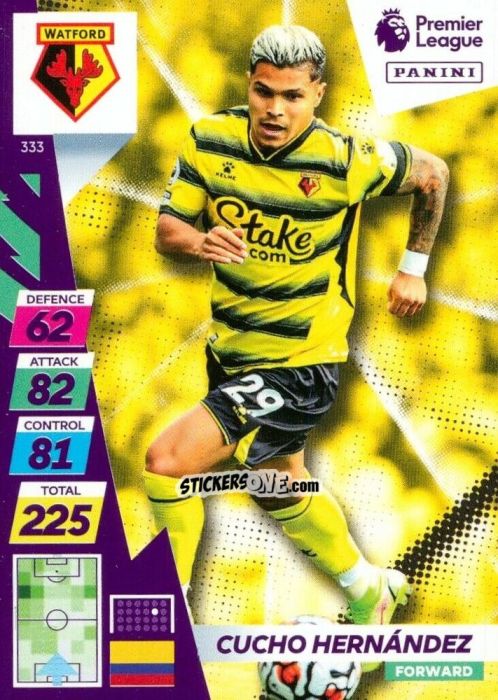Figurina Cucho Hernández - English Premier League 2021-2022. Adrenalyn XL Plus n. 333 - Panini