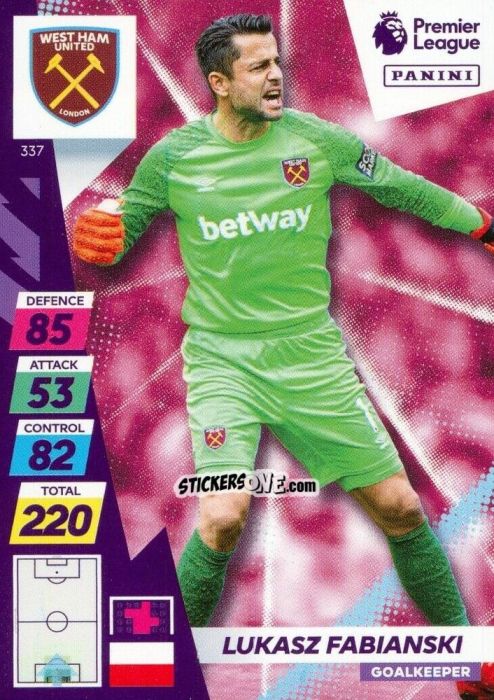 Cromo ukasz Fabianski - English Premier League 2021-2022. Adrenalyn XL Plus n. 337 - Panini