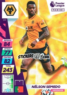 Figurina Nélson Semedo - English Premier League 2021-2022. Adrenalyn XL Plus n. 359 - Panini