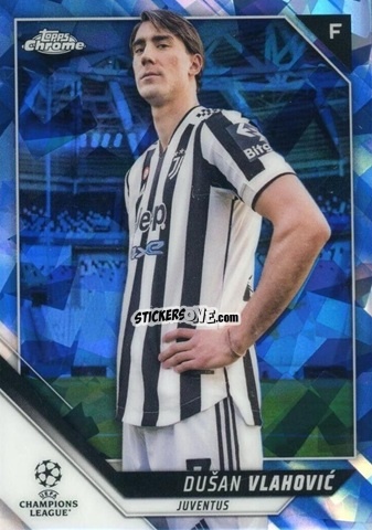 Figurina Dusan Vlahovic - Champions League Chrome 2021-2022. Sapphire Edition n. 86 - Topps