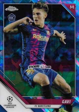 Sticker Gavi - Champions League Chrome 2021-2022. Sapphire Edition n. 25 - Topps
