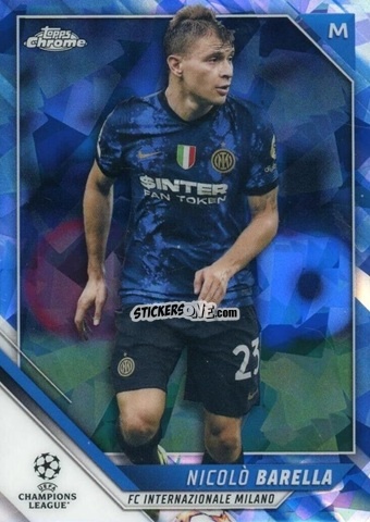 Figurina Nicolo Barella - Champions League Chrome 2021-2022. Sapphire Edition n. 149 - Topps
