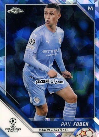 Cromo Phil Foden - Champions League Chrome 2021-2022. Sapphire Edition n. 129 - Topps