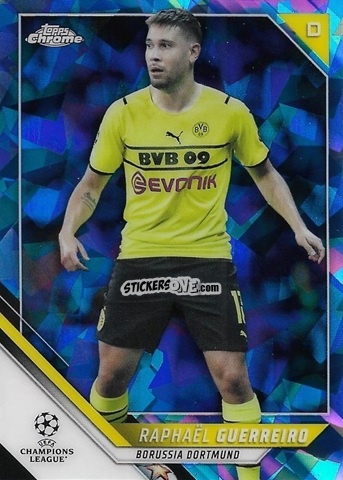 Figurina Raphael Guerreiro - Champions League Chrome 2021-2022. Sapphire Edition n. 178 - Topps
