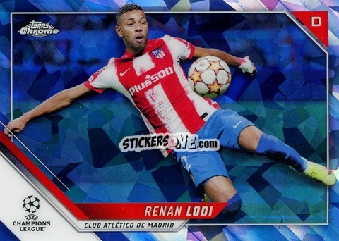 Figurina Renan Lodi - Champions League Chrome 2021-2022. Sapphire Edition n. 122 - Topps