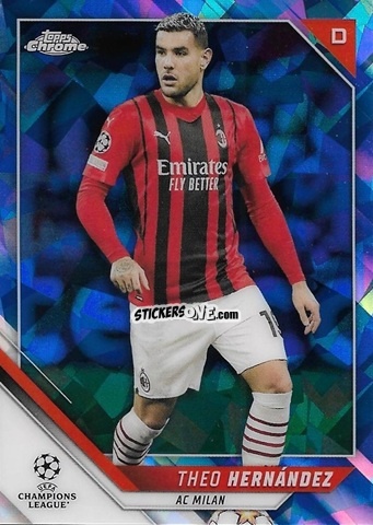 Figurina Theo Hernandez - Champions League Chrome 2021-2022. Sapphire Edition n. 2 - Topps