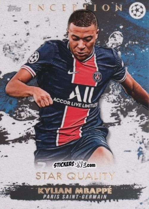 Sticker Kylian Mbappe - Uefa Champions League Inception 2020-2021 n. 53 - Topps