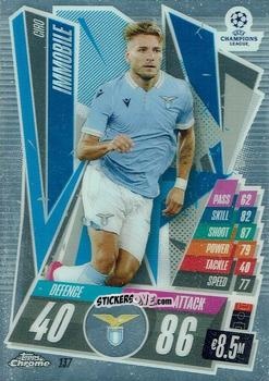 Figurina Ciro Immobile - UEFA Champions League Chrome 2020-2021. Match Attax n. 137 - Topps
