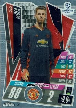 Figurina David De Gea - UEFA Champions League Chrome 2020-2021. Match Attax n. 14 - Topps