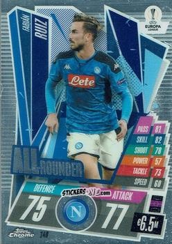 Figurina Fabian Ruiz - UEFA Champions League Chrome 2020-2021. Match Attax n. 148 - Topps