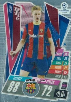 Sticker Frenkie de Jong - UEFA Champions League Chrome 2020-2021. Match Attax n. 51 - Topps
