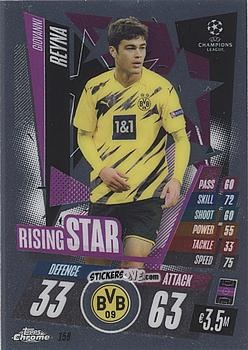 Cromo Giovanni Reyna - UEFA Champions League Chrome 2020-2021. Match Attax n. 159 - Topps