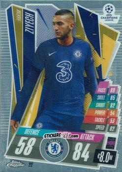 Figurina Hakim Ziyech - UEFA Champions League Chrome 2020-2021. Match Attax n. 22 - Topps