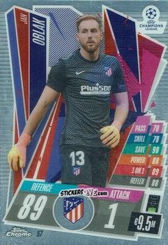 Sticker Jan Oblak - UEFA Champions League Chrome 2020-2021. Match Attax n. 57 - Topps