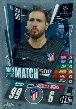 Sticker Jan Oblak - UEFA Champions League Chrome 2020-2021. Match Attax n. 184 - Topps