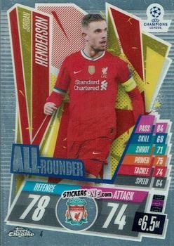 Sticker Jordan Henderson - UEFA Champions League Chrome 2020-2021. Match Attax n. 4 - Topps