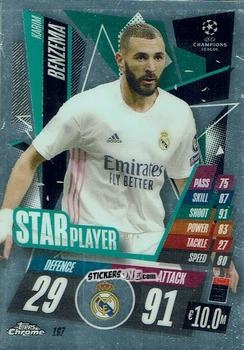 Figurina Karim Benzema - UEFA Champions League Chrome 2020-2021. Match Attax n. 167 - Topps