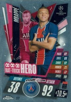 Sticker Kylian Mbappe - UEFA Champions League Chrome 2020-2021. Match Attax n. 177 - Topps