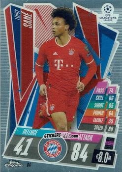 Figurina Leroy Sane - UEFA Champions League Chrome 2020-2021. Match Attax n. 84 - Topps