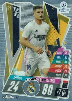 Figurina Luka Jovic - UEFA Champions League Chrome 2020-2021. Match Attax n. 47 - Topps