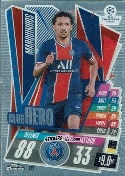 Figurina Marquinhos - UEFA Champions League Chrome 2020-2021. Match Attax n. 101 - Topps