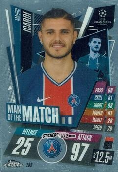 Figurina Mauro Icardi - UEFA Champions League Chrome 2020-2021. Match Attax n. 189 - Topps