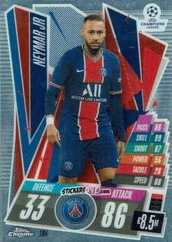 Figurina Neymar Jr - UEFA Champions League Chrome 2020-2021. Match Attax n. 104 - Topps