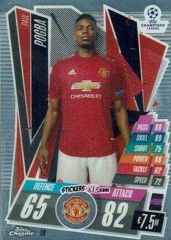 Figurina Paul Pogba - UEFA Champions League Chrome 2020-2021. Match Attax n. 16 - Topps