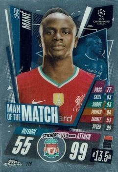 Cromo Sadio Mane - UEFA Champions League Chrome 2020-2021. Match Attax n. 178 - Topps