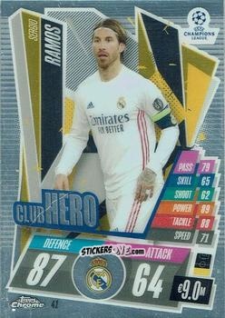 Cromo Sergio Ramos - UEFA Champions League Chrome 2020-2021. Match Attax n. 41 - Topps