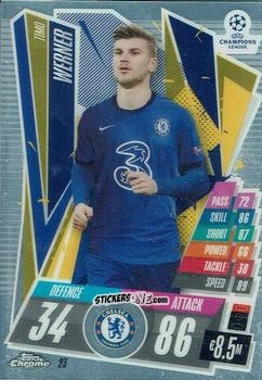 Figurina Timo Werner - UEFA Champions League Chrome 2020-2021. Match Attax n. 23 - Topps