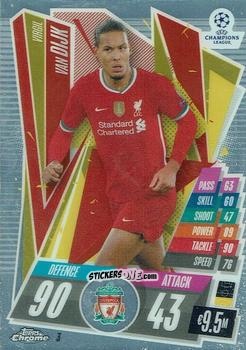 Figurina Virgil Van Dijk - UEFA Champions League Chrome 2020-2021. Match Attax n. 3 - Topps