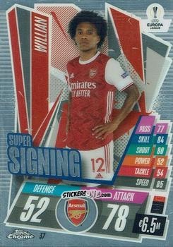 Figurina Willian - UEFA Champions League Chrome 2020-2021. Match Attax n. 37 - Topps