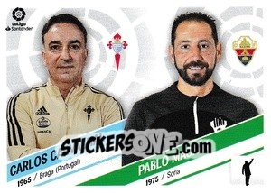 Cromo Carlos Carvalhal (Celta Vigo) / Pablo Machín (Elche Cf) - Liga Spagnola 2022-2023 n. M40 - Panini