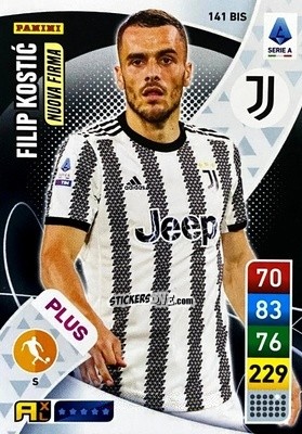 Cromo Filip Kostic - Calciatori 2022-2023. Adrenalyn XL n. 141BIS - Panini