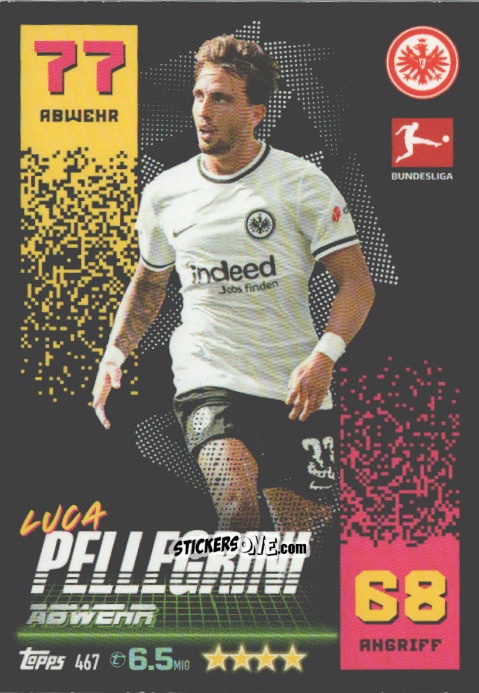 Cromo Luca Pellegrini - German Fussball Bundesliga 2022-2023. Match Attax n. 467 - Topps