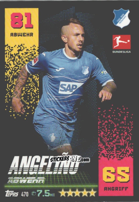 Sticker Angeliño - German Fussball Bundesliga 2022-2023. Match Attax n. 470 - Topps