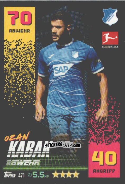 Sticker Ozan Kabak - German Fussball Bundesliga 2022-2023. Match Attax n. 471 - Topps
