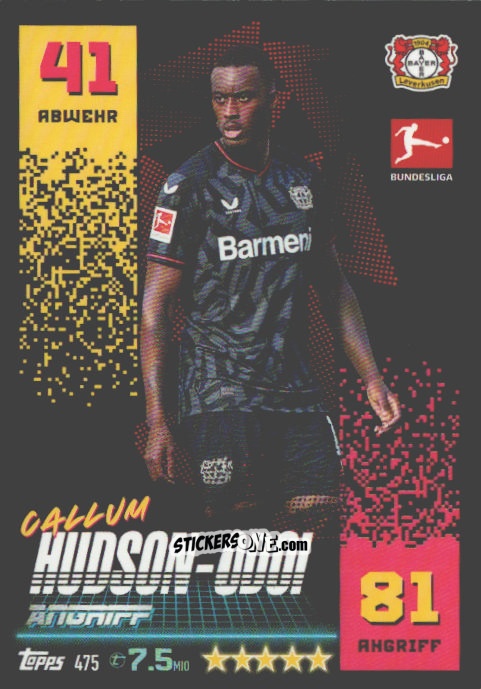 Cromo Callum Hudson-Odoi - German Fussball Bundesliga 2022-2023. Match Attax n. 475 - Topps