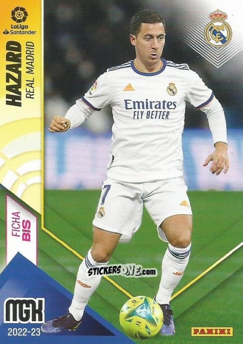 Sticker Eden Hazard - Liga 2022-2023. Megacracks n. 223BIS - Panini