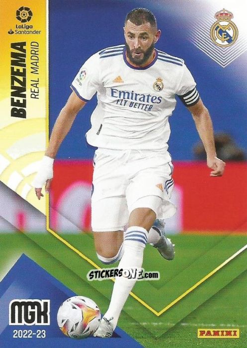 Figurina Benzema - Liga 2022-2023. Megacracks n. 225 - Panini