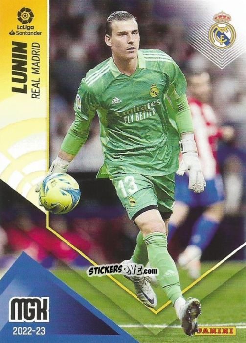 Sticker Lunin - Liga 2022-2023. Megacracks n. 210 - Panini